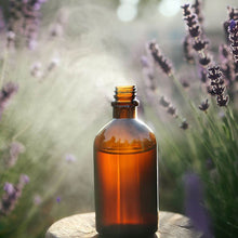 Load image into Gallery viewer, Lavender mist going into lavender room spray bottle | The Loofah Patch
