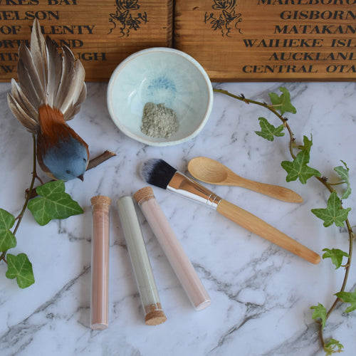 Face clay set with spoon bowl and brush | The Loofah Patch