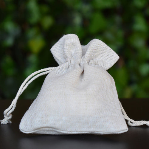Reusable Cotton Bag for bath salts and foot soaks available from The Loofah Pathc